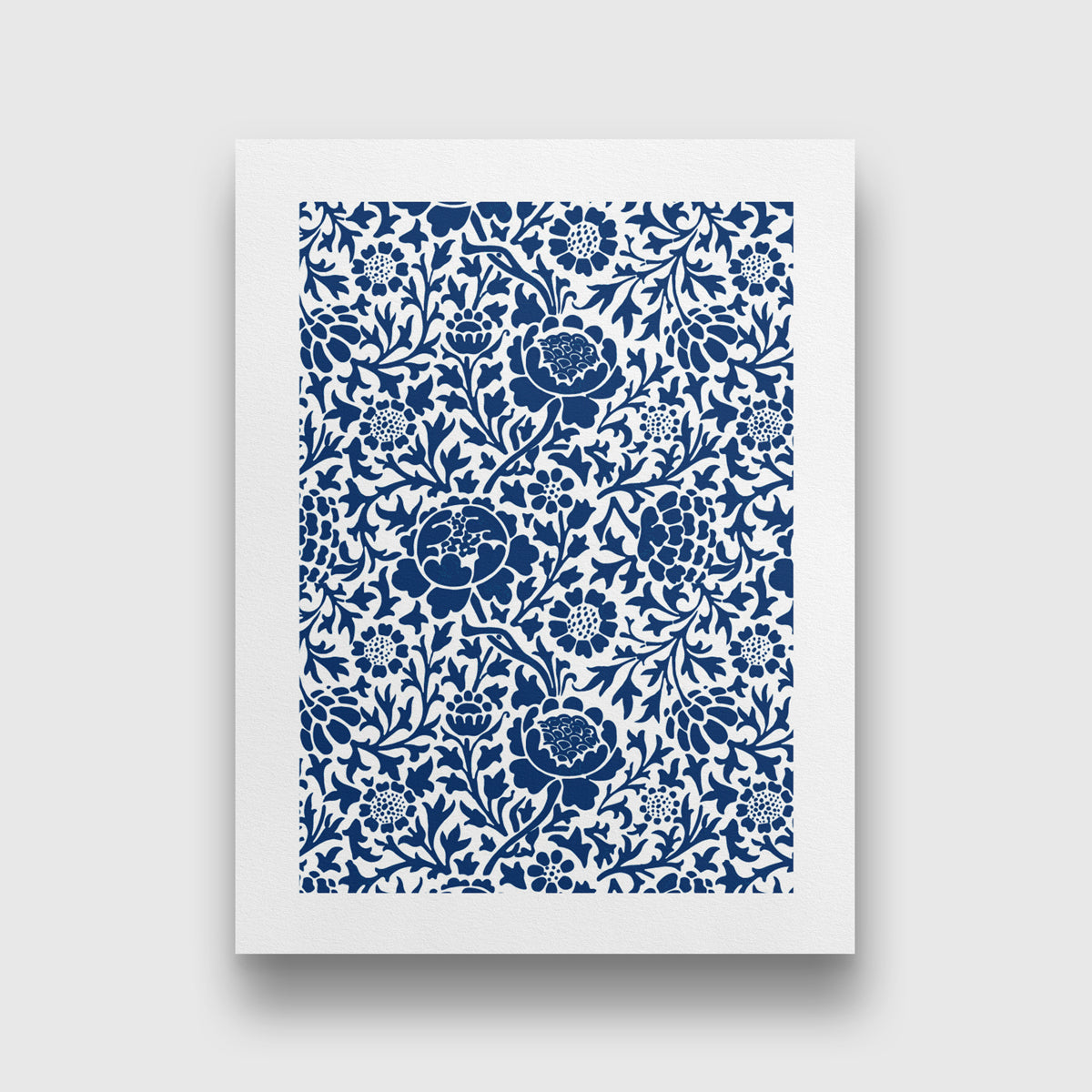 Navy Blue Botanical Wall Art Set Of 6 Paintings Walls Premium Wall Art Canvas by MeriDeewar