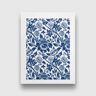 Navy Blue Botanical Wall Art Set Of 6 Paintings Walls Premium Wall Art Canvas by MeriDeewar