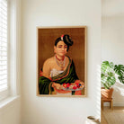 Nayar Lady Painting by Raja Ravi Varma | Traditional Indian Portrait Wall Art for Living Room 3 : 4 Vertical Premium Wall Art Canvas by MeriDeewar