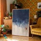 Neel | Indigo Tonal Abstract Wall Art 3 : 4 Vertical Premium Wall Art Canvas by MeriDeewar