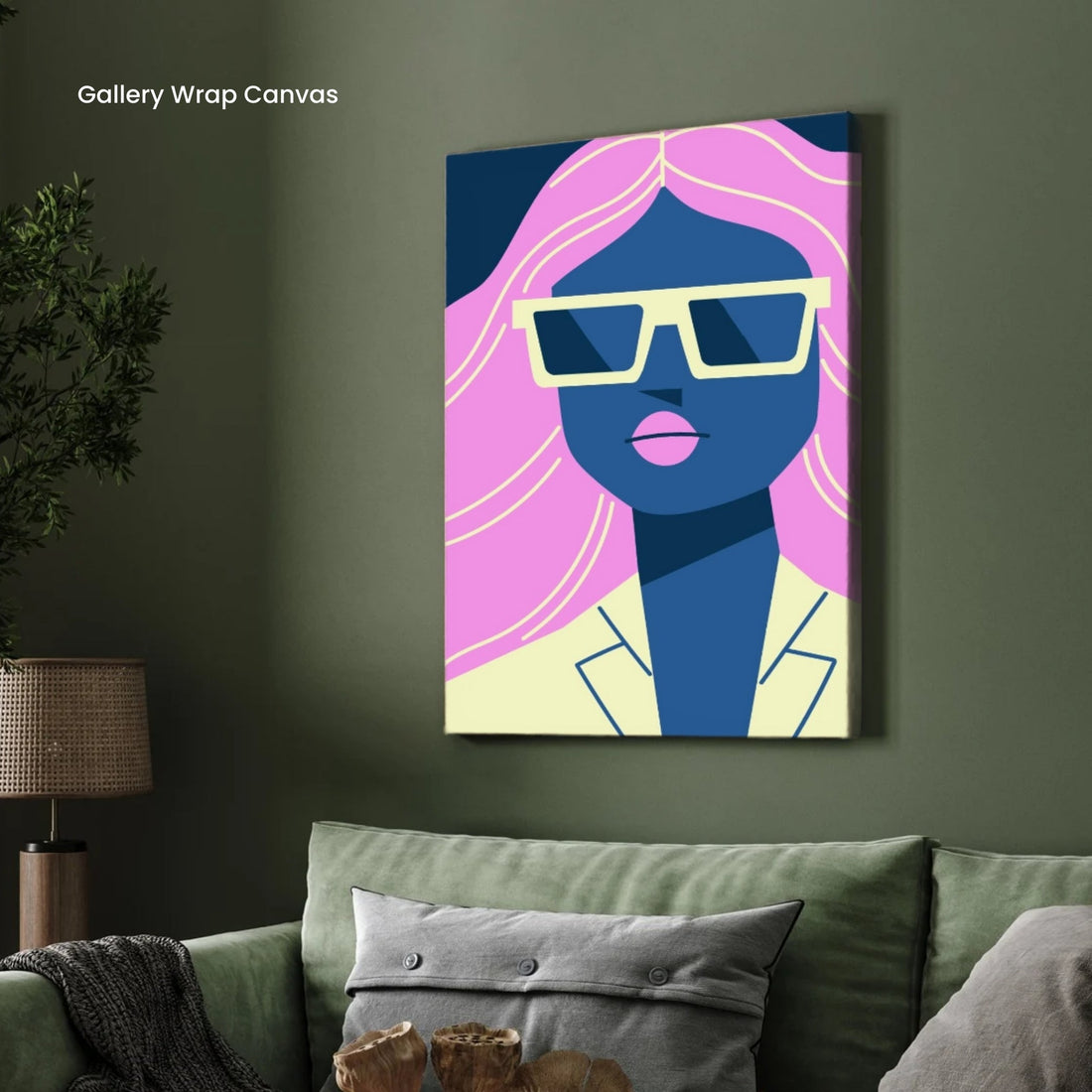 Neon Diva – Pop Art Woman Portrait Wall Art Print 2 : 3 Vertical Premium Wall Art Canvas by MeriDeewar
