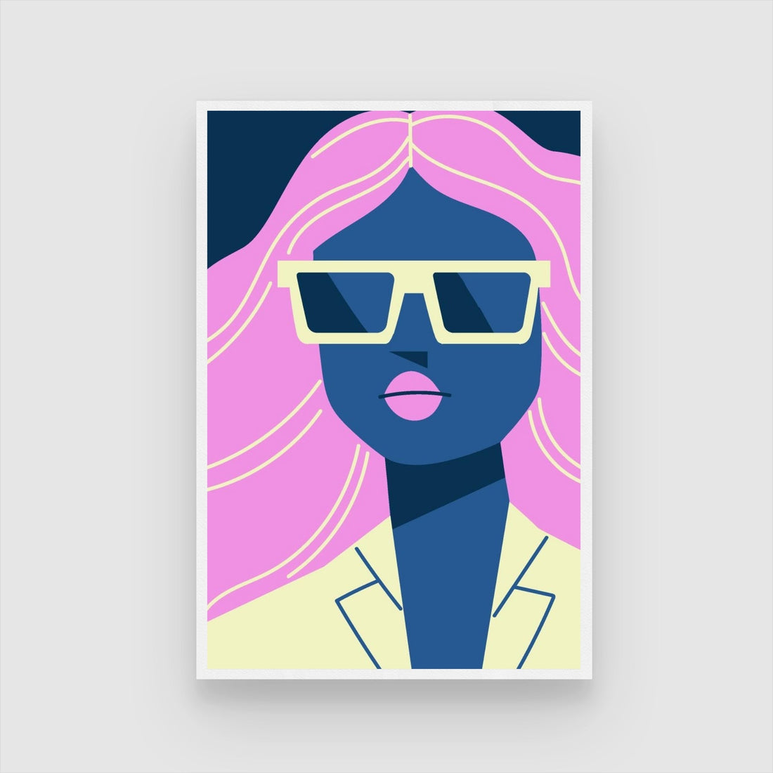 Neon Diva – Pop Art Woman Portrait Wall Art Print 2 : 3 Vertical Premium Wall Art Canvas by MeriDeewar