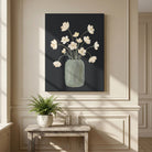 Nocturne Blooms | Modern Minimalist Floral Still Life Wall Art 3 : 4 Vertical Premium Wall Art Canvas by MeriDeewar