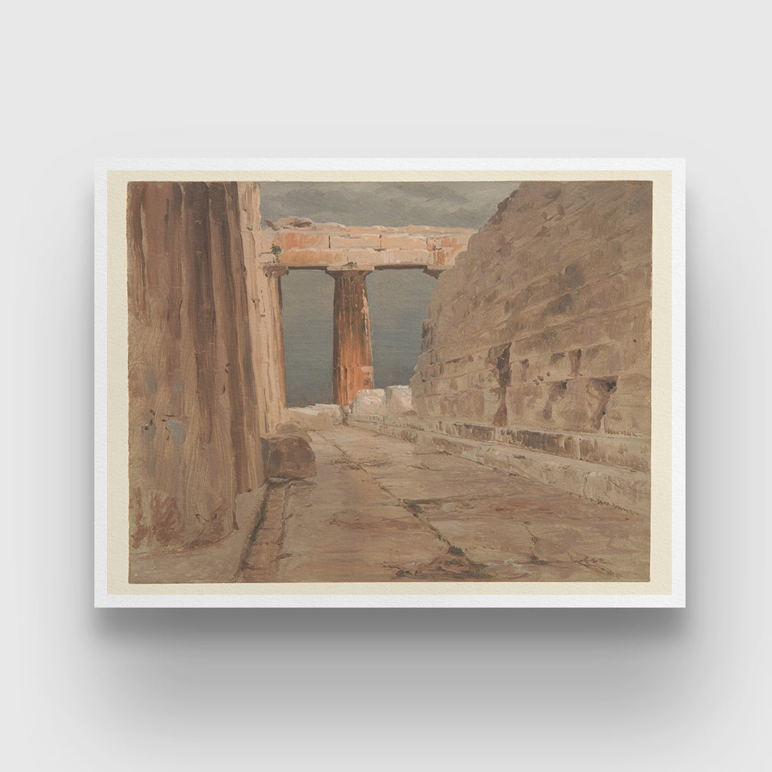 North Peristyle Of The Parthenon Painting 3 : 4 Horizontal New Premium Wall Art Canvas by MeriDeewar