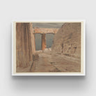North Peristyle Of The Parthenon Painting 3 : 4 Horizontal New Premium Wall Art Canvas by MeriDeewar
