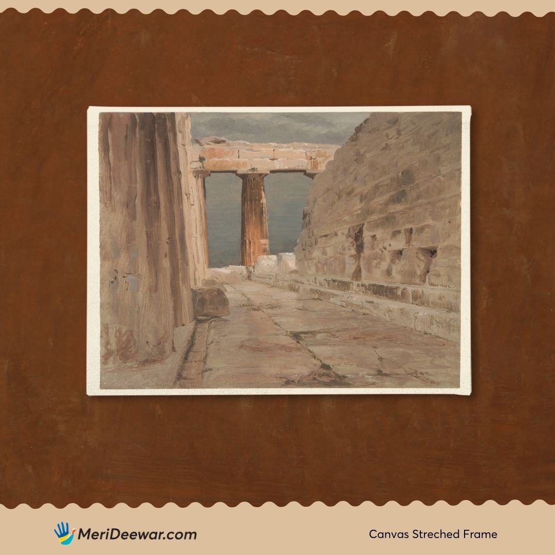 North Peristyle Of The Parthenon Painting 3 : 4 Horizontal New Premium Wall Art Canvas by MeriDeewar