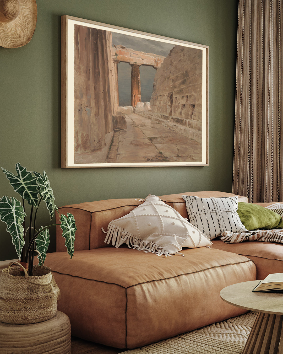 North Peristyle Of The Parthenon Painting 3 : 4 Horizontal New Premium Wall Art Canvas by MeriDeewar