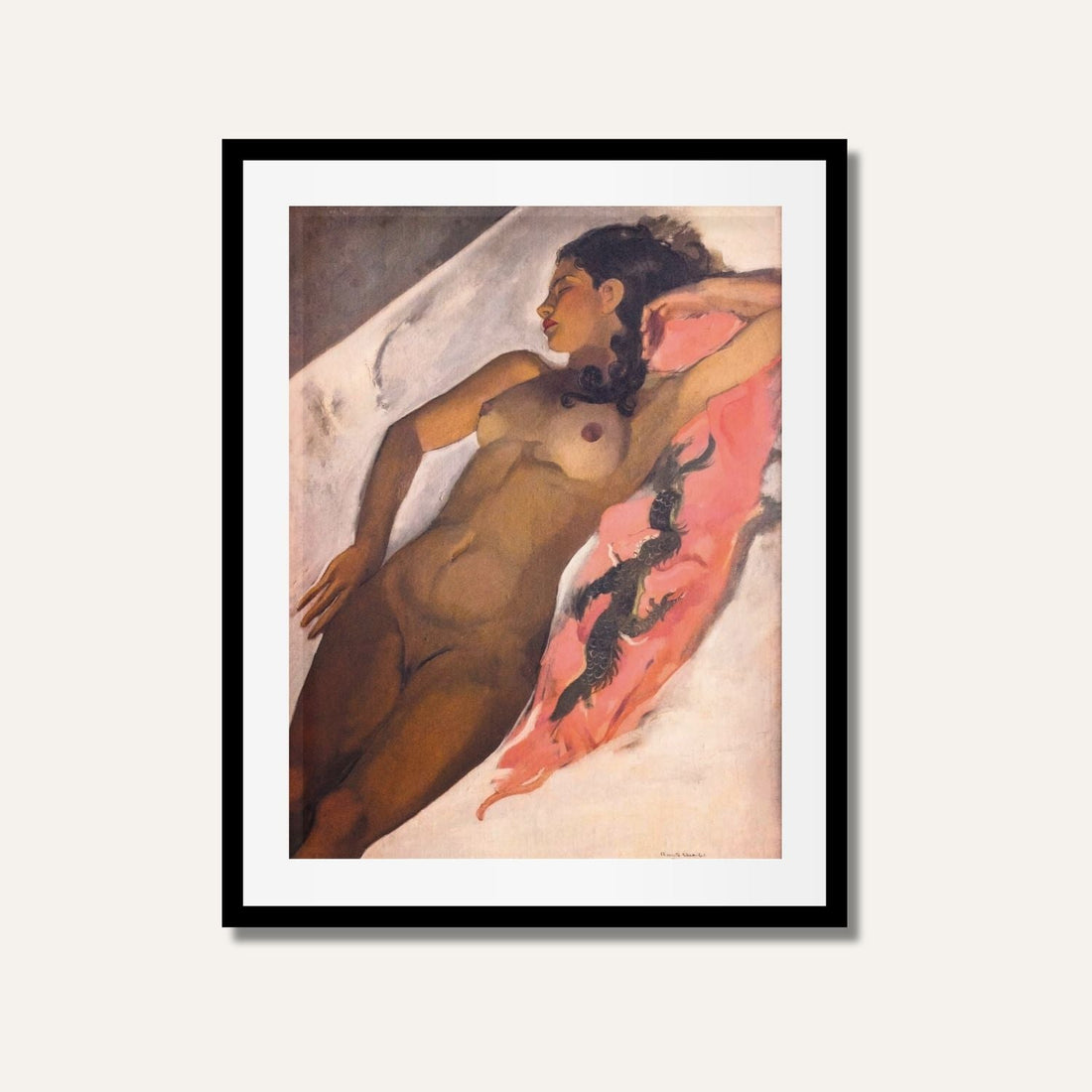 Nude by Amrita Sher-Gil Painting | Classic Indian Art Print | Meri Deewar 2 : 3 Vertical Premium Wall Art Canvas by MeriDeewar