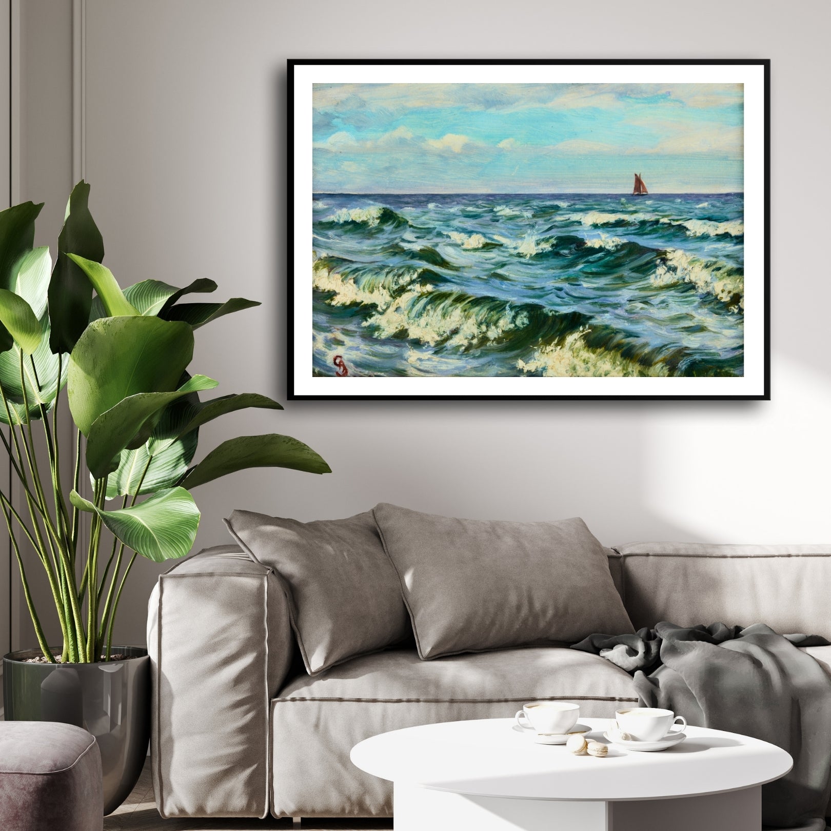 Ocean Wave Seascape Wall Art 2 : 3 Horizontal Premium Wall Art Canvas by MeriDeewar