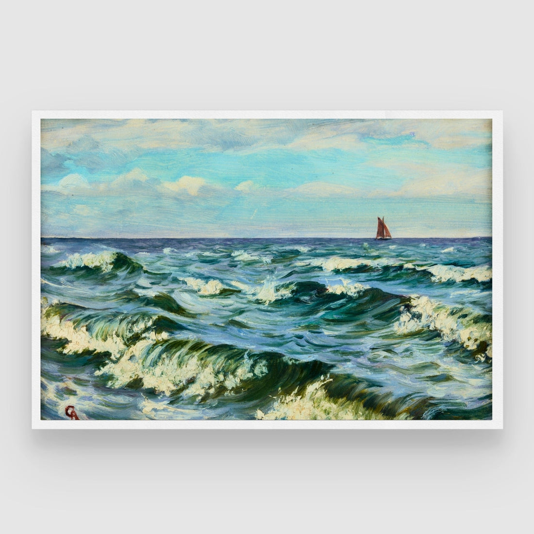 Ocean Wave Seascape Wall Art 2 : 3 Horizontal Premium Wall Art Canvas by MeriDeewar
