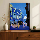 "Old City Streetscape" Cultural Heritage Poster | Vertical Borderless Art Frame Poster Premium Wall Art Canvas by MeriDeewar