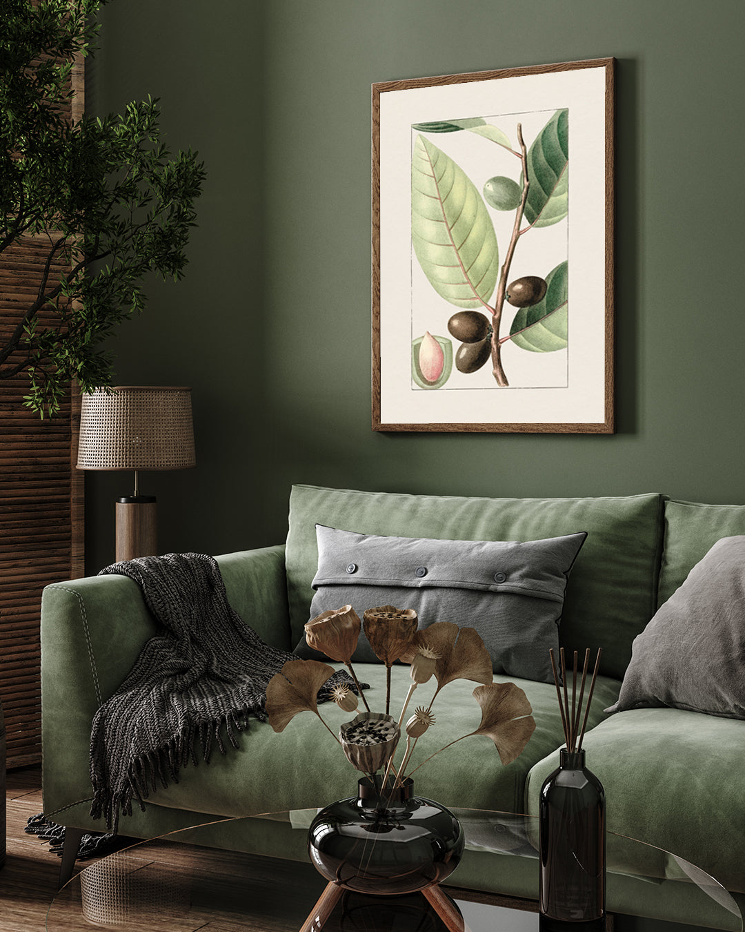 Olive Branch of Tree 3 : 4 Vertical New Premium Wall Art Canvas by MeriDeewar