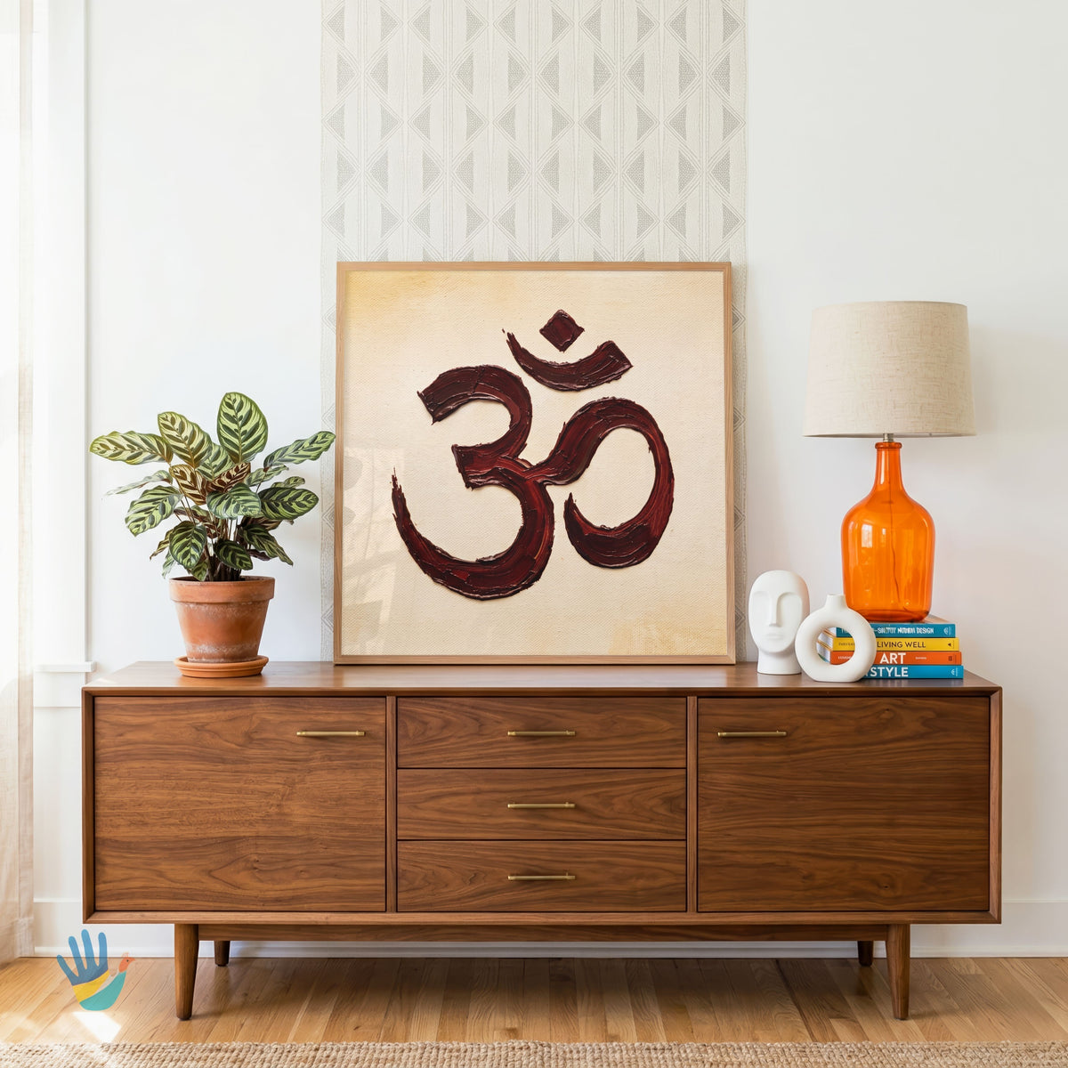 Omkara | Hindu Wall Art 1 : 1 Square Premium Wall Art Canvas by MeriDeewar