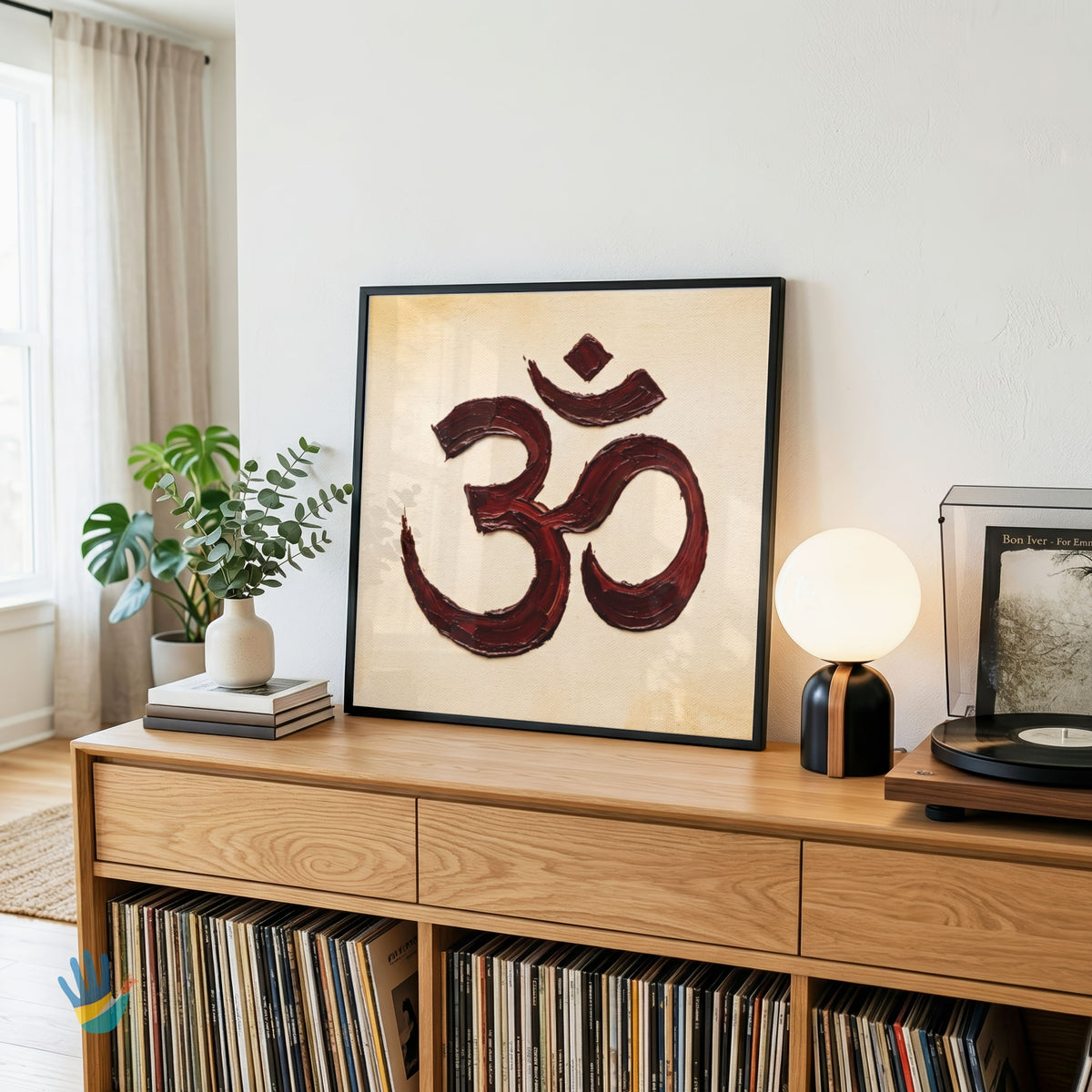 Omkara | Hindu Wall Art 1 : 1 Square Premium Wall Art Canvas by MeriDeewar