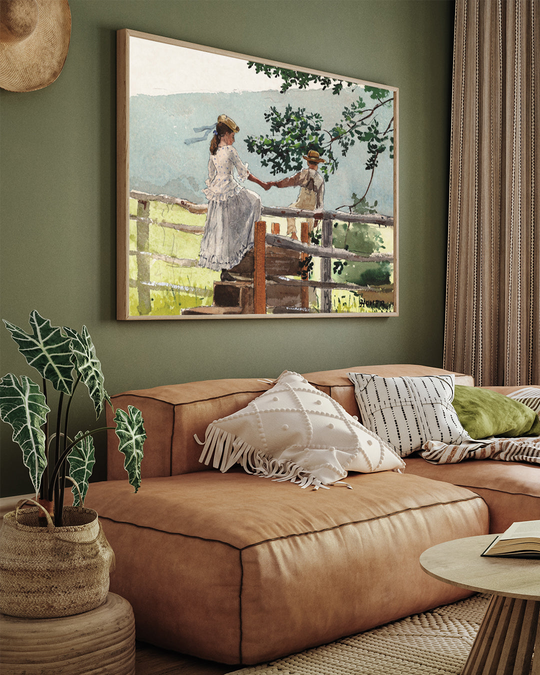 On the Stile Painting by Winslow Homer 3 : 4 Horizontal New Premium Wall Art Canvas by MeriDeewar