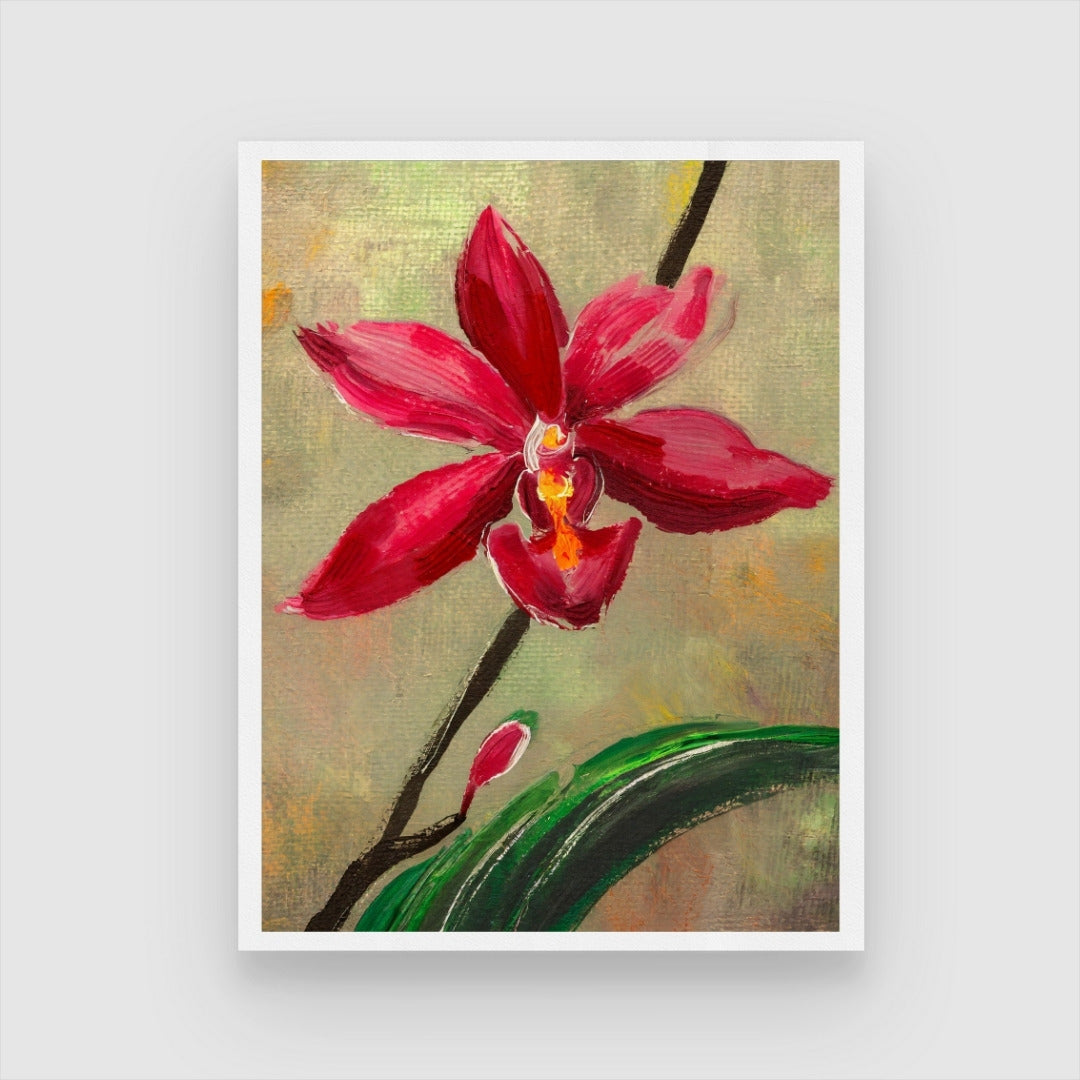 Orchid Elegance: Abstract Floral Art for Home Decor 3 : 4 Vertical New Premium Wall Art Canvas by MeriDeewar