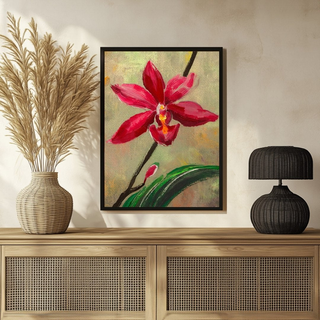 Orchid Elegance: Abstract Floral Art for Home Decor 3 : 4 Vertical New Premium Wall Art Canvas by MeriDeewar