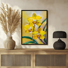 Orchid Flower Abstract Art – Vibrant Wall Decor – MeriDeewar 3 : 4 Vertical New Premium Wall Art Canvas by MeriDeewar