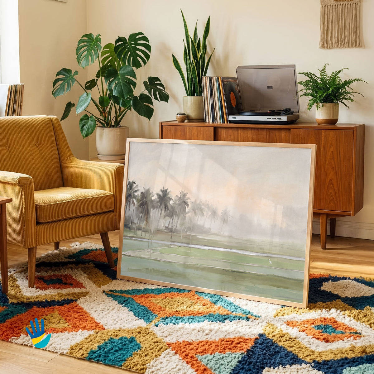Paddy in Mist | Kerala Landscape Wall Art 3 : 2 Horizontal Premium Wall Art Canvas by MeriDeewar