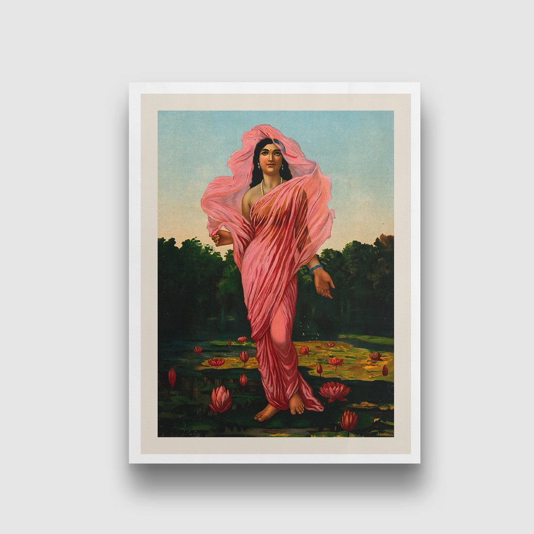 Padmini, the Lotus lady 3 : 4 Vertical New Premium Wall Art Canvas by MeriDeewar
