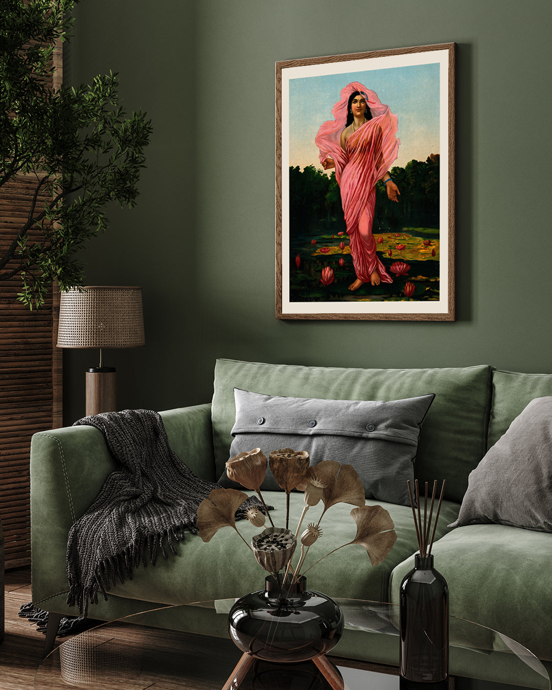 Padmini, the Lotus lady 3 : 4 Vertical New Premium Wall Art Canvas by MeriDeewar