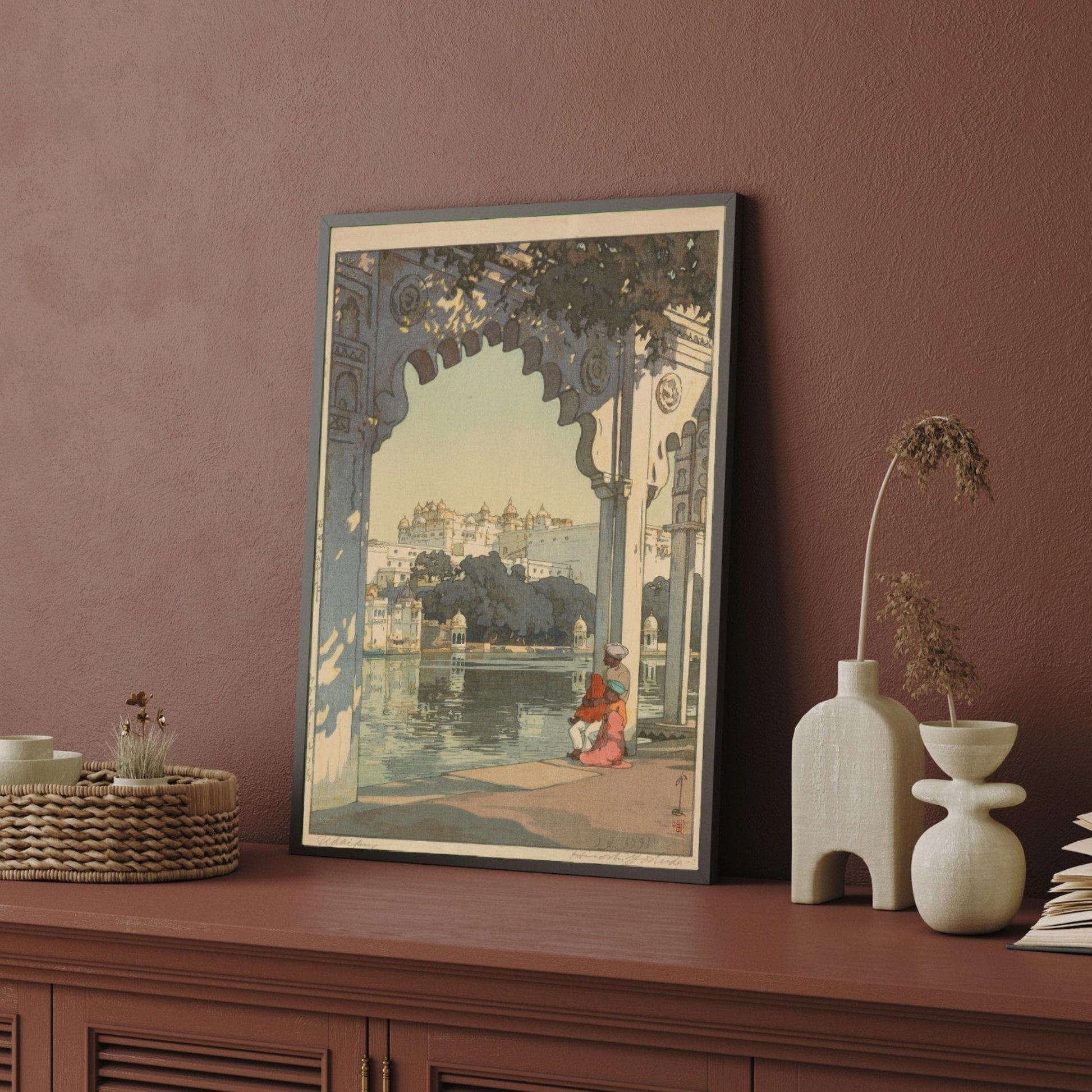 Palace of Udaipur painting by Yoshida Hiroshi 2 : 3 Vertical Premium Wall Art Canvas by MeriDeewar