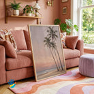 Palms at Evening | Coastal Dusk Landscape Art 3 : 4 Vertical Premium Wall Art Canvas by MeriDeewar