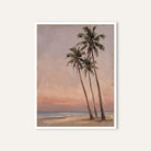 Palms at Evening | Coastal Dusk Landscape Art 3 : 4 Vertical Premium Wall Art Canvas by MeriDeewar