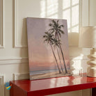 Palms at Evening | Coastal Dusk Landscape Art 3 : 4 Vertical Premium Wall Art Canvas by MeriDeewar