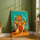 Panchmukhi Hanuman Painting for Home | Spiritual Wall Art by Raja Ravi Varma | Framed Print 3 : 4 Vertical Premium Wall Art Canvas by MeriDeewar