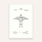 Parachute & Man Vintage 1914 Patent Print | Vertical Framed Wall Art 2 : 3 Vertical Premium Wall Art Canvas by MeriDeewar