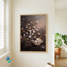 Parijat at Dawn | Night Jasmine Floral Wall Art 3 : 4 Vertical Premium Wall Art Canvas by MeriDeewar