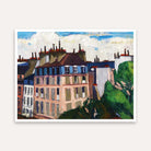 Paris Rooftops Cityscape Painting for Living Room | European Architecture Wall Art 4 : 3 Horizontal Premium Wall Art Canvas by MeriDeewar