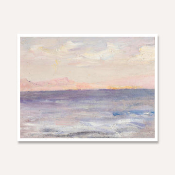 Pastel Seascape Oil Painting | Horizontal Framed Print 4 : 3 Horizontal Premium Wall Art Canvas by MeriDeewar