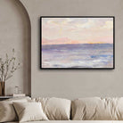 Pastel Seascape Oil Painting | Horizontal Framed Print 4 : 3 Horizontal Premium Wall Art Canvas by MeriDeewar