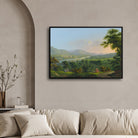 Pastoral River Valley – Serene Countryside Wall Art 2 : 3 Horizontal Premium Wall Art Canvas by MeriDeewar