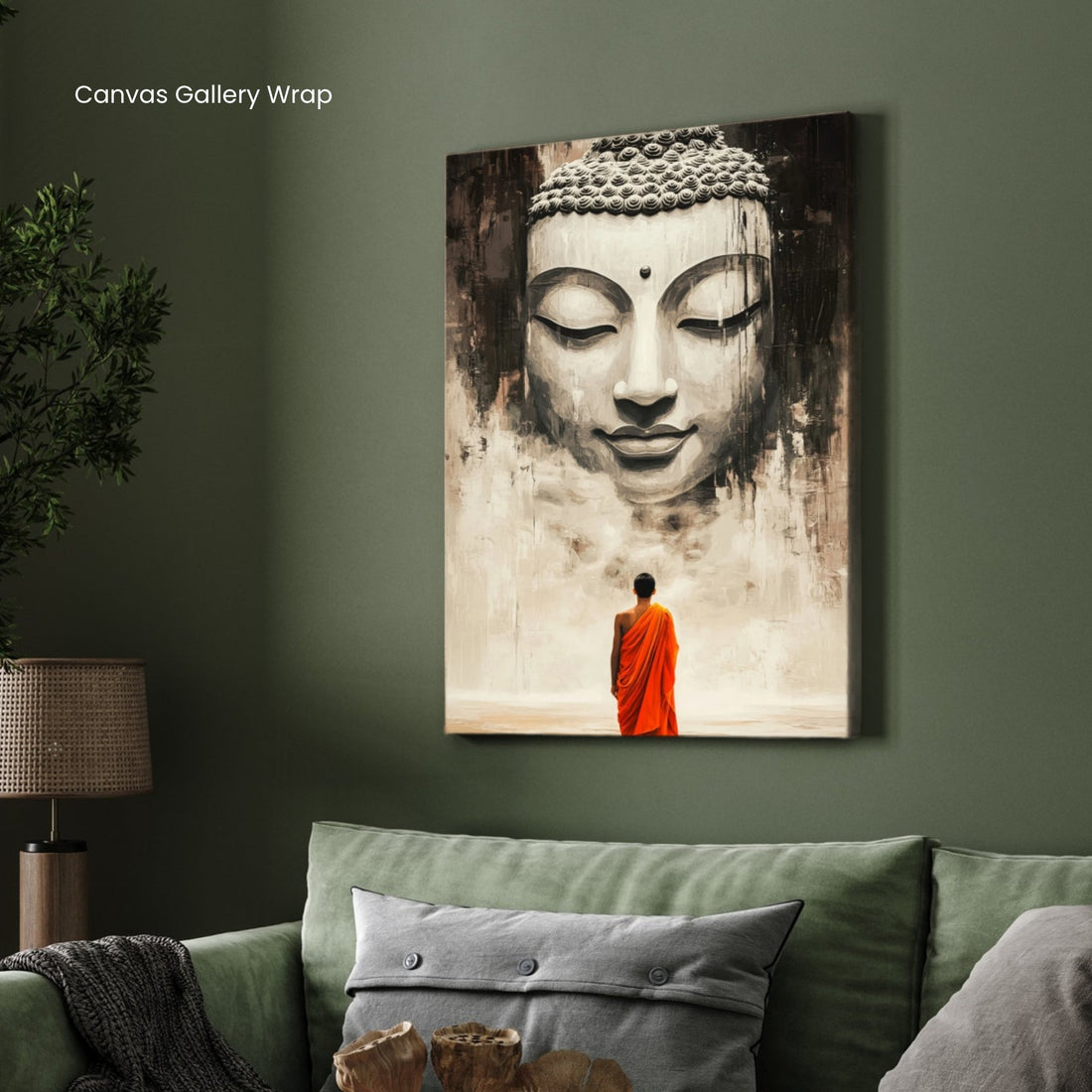 Path to Enlightenment – Buddha Monk Canvas Wall Art 2 : 3 Vertical Premium Wall Art Canvas by MeriDeewar