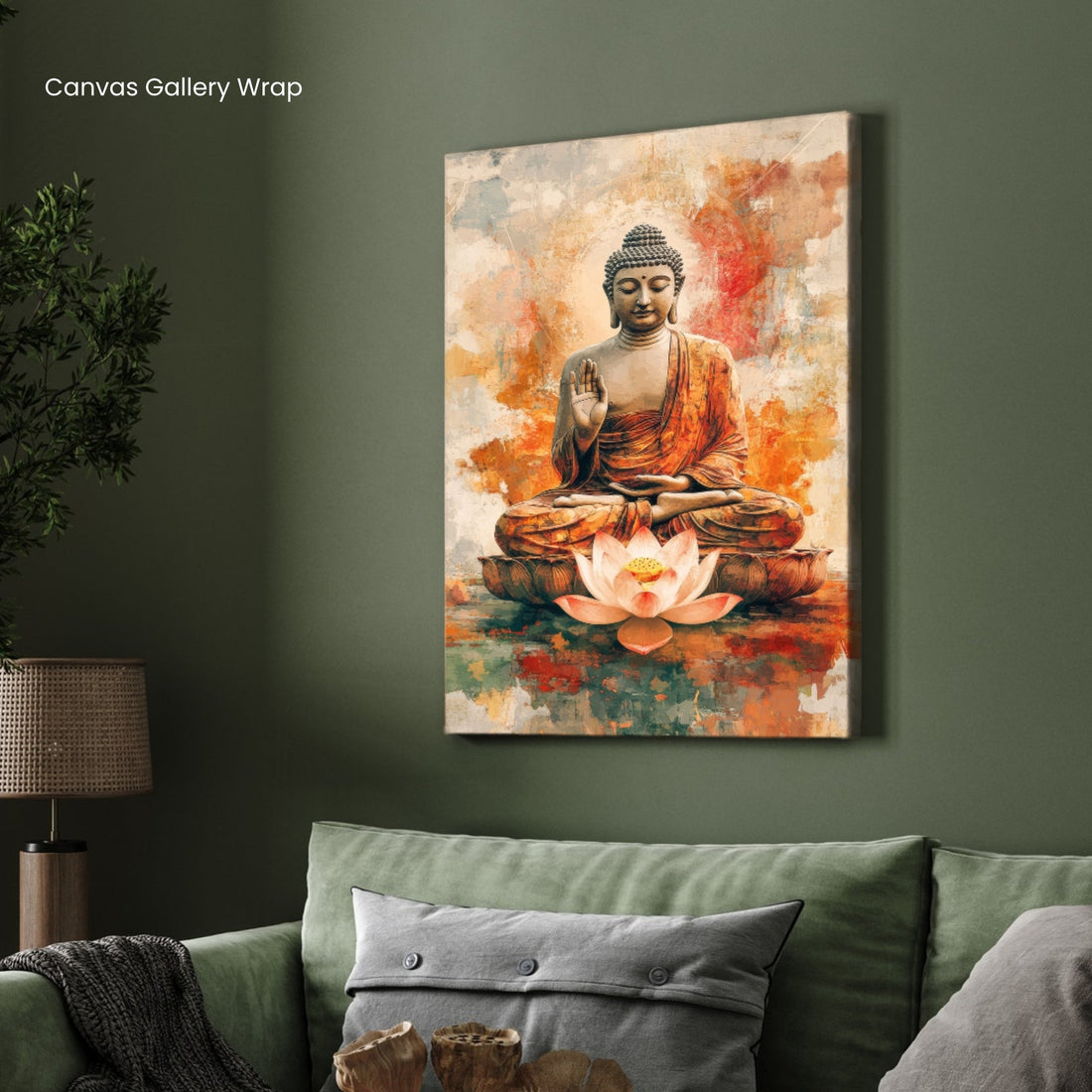 Path to Peace – Buddha Meditation Wall Art Print 2 : 3 Vertical Premium Wall Art Canvas by MeriDeewar