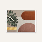 Patra & Arch | Botanical Leaf & Terracotta Geometric Horizontal Wall Art 4 : 3 Horizontal Premium Wall Art Canvas by MeriDeewar