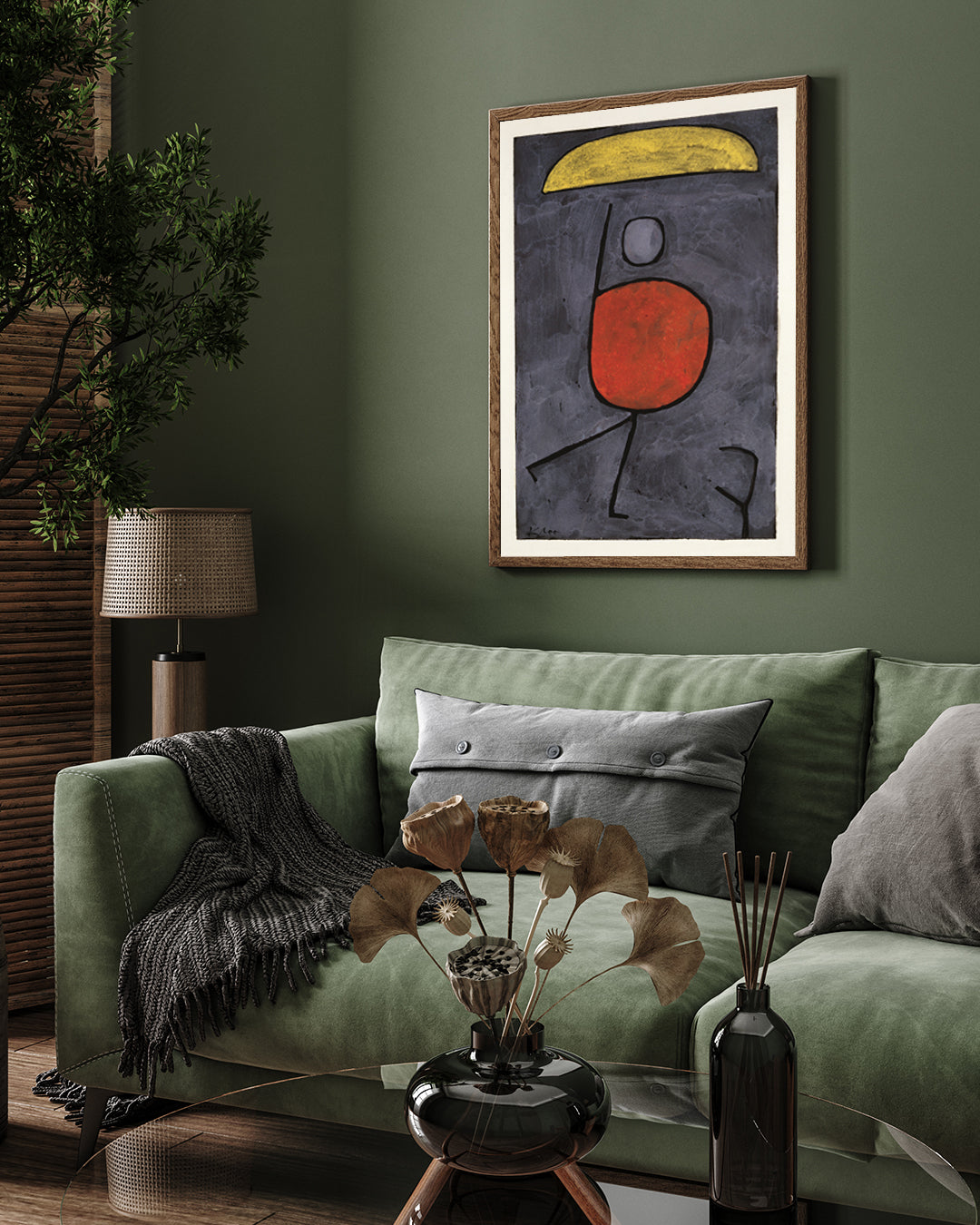 Paul Klee With an Umbrella Painting 3 : 4 Vertical New Premium Wall Art Canvas by MeriDeewar