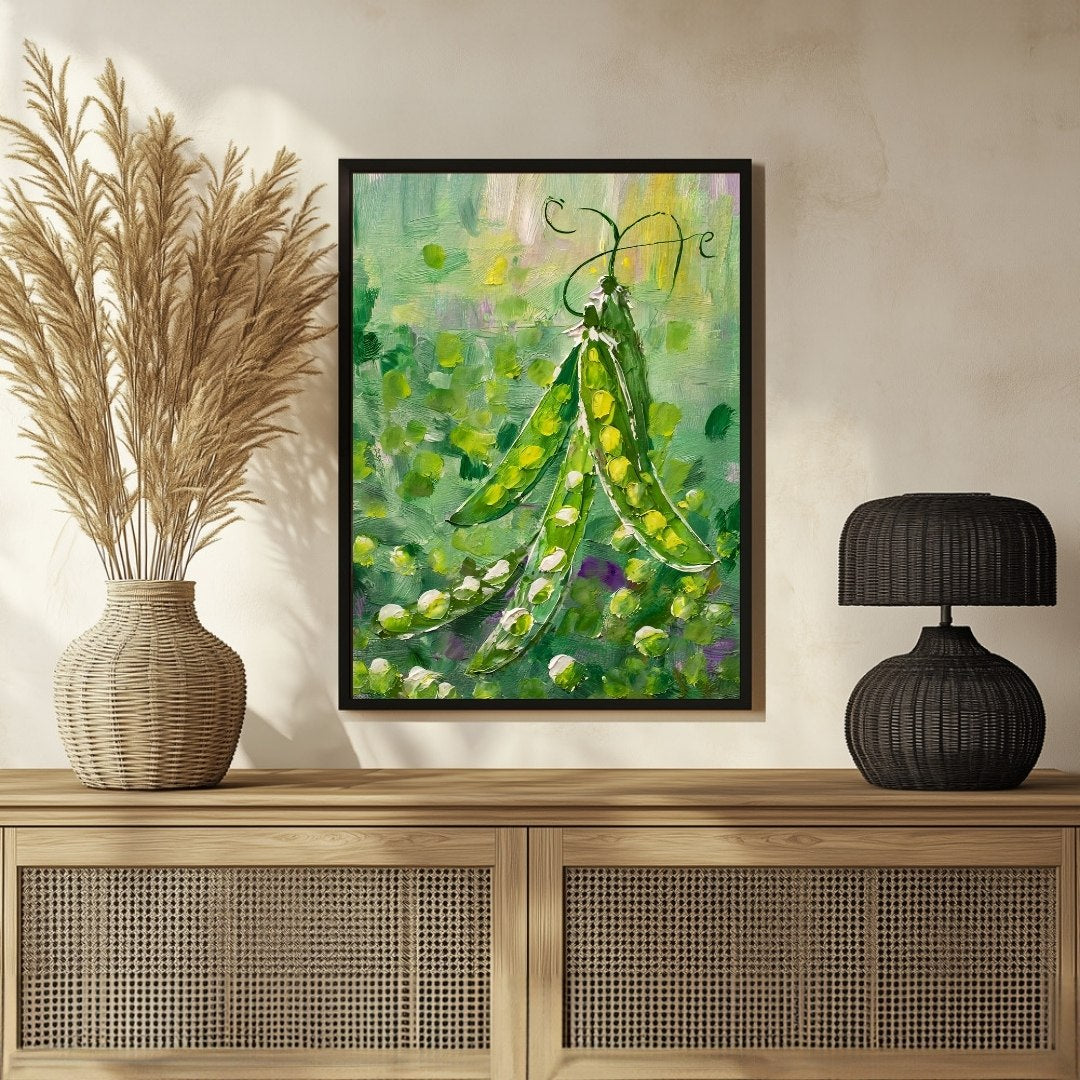 Pea Abstract Art Painting - Perfect for Living Room 3 : 4 Vertical New Premium Wall Art Canvas by MeriDeewar