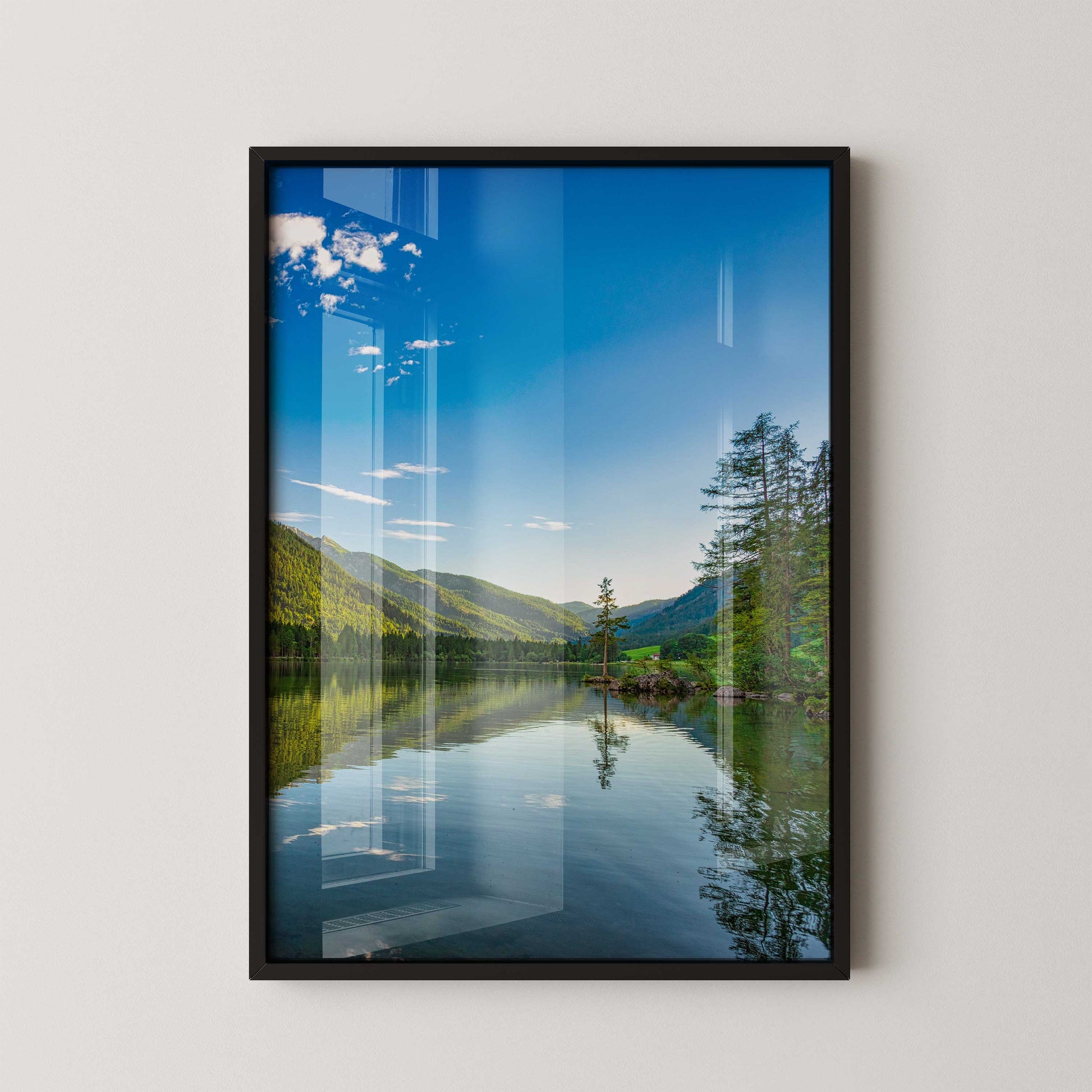 Peaceful Lake Mountains Wall Art - Enhance Your Space Walls Premium Wall Art Canvas by MeriDeewar