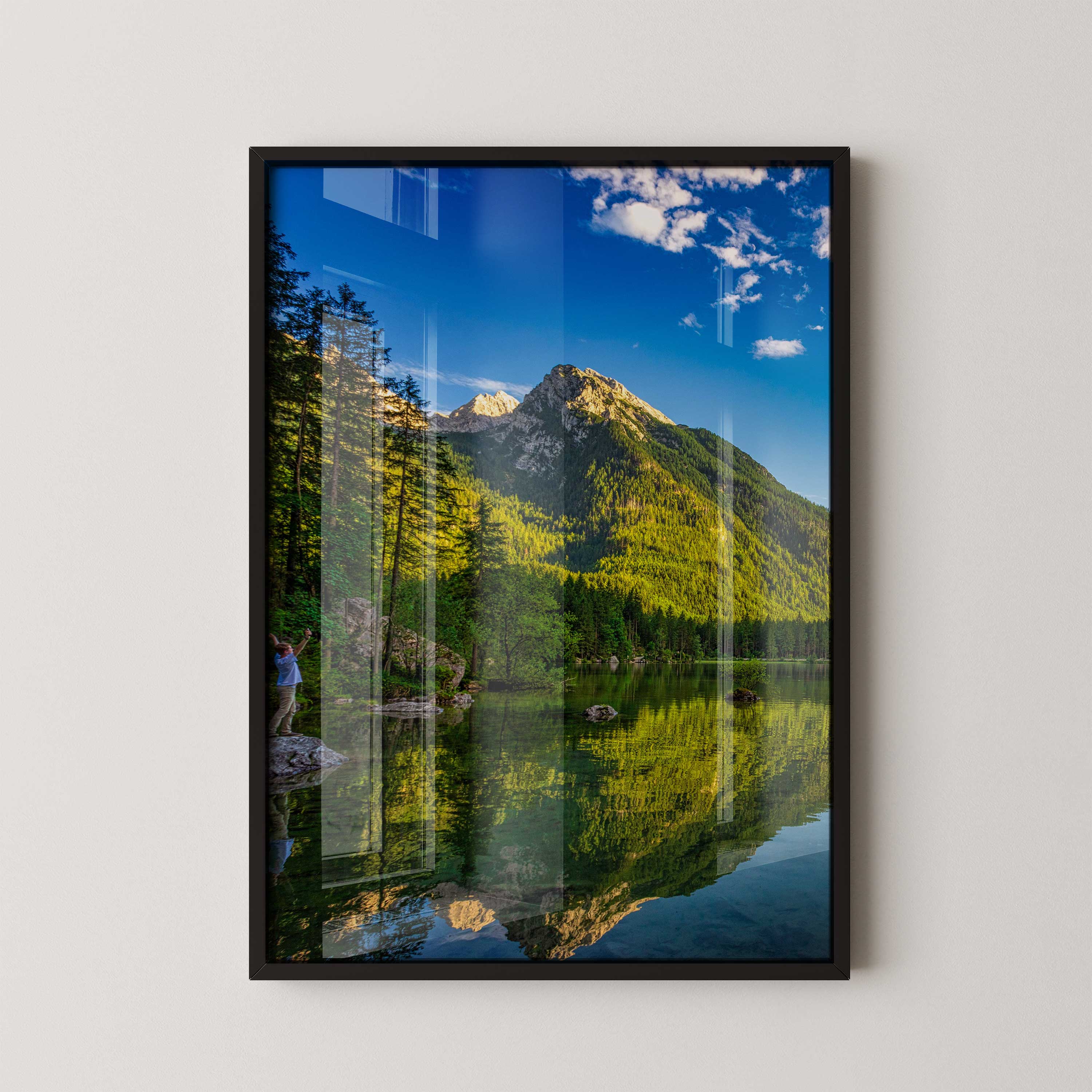 Peaceful Lake Mountains Wall Art - Enhance Your Space Walls Premium Wall Art Canvas by MeriDeewar