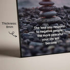 "Peaceful Life" Zen Stone Meditation Quote Poster | Vertical Borderless Art Frame Poster Premium Wall Art Canvas by MeriDeewar