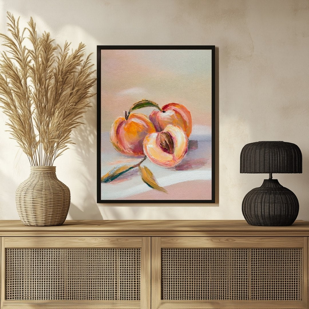 Peach Abstract Art Painting: Unique Wall Decor by MeriDeewar 3 : 4 Vertical New Premium Wall Art Canvas by MeriDeewar