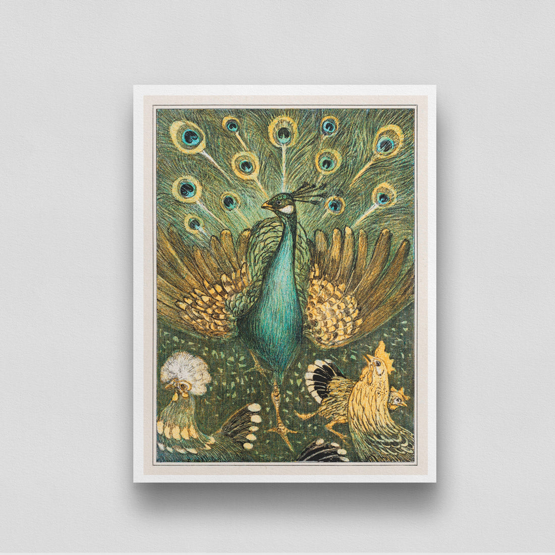 Peacock by Theo Van Hoytema 3 : 4 Vertical New Premium Wall Art Canvas by MeriDeewar