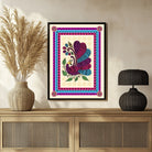 Peacock in Bloom Madhubani Painting – Vibrant Wall Art 3 : 4 Vertical New Premium Wall Art Canvas by MeriDeewar