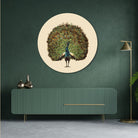 Peacock Painting Circular Canvas Frame Circular Canvas Frame Premium Wall Art Canvas by MeriDeewar