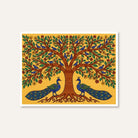 "Peacocks Under the Tree of Life" Gond Art Giclée Print | Indian Wall Art Print 4 : 3 Horizontal Premium Wall Art Canvas by MeriDeewar