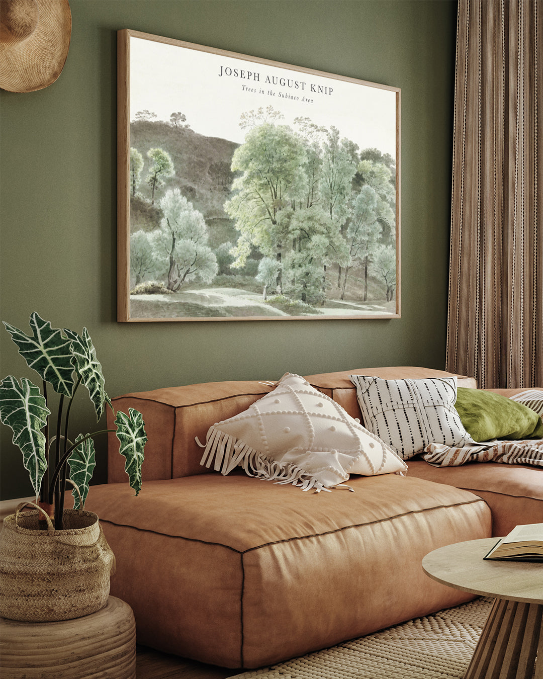 Peel & Stick Green Verdant Watercolor Leafy 3 : 4 Horizontal New Premium Wall Art Canvas by MeriDeewar